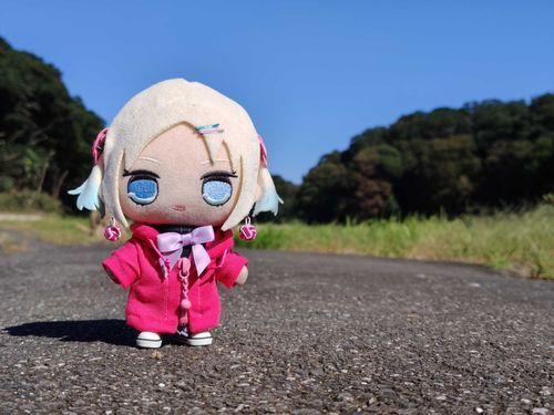 あちー
けど快晴っていいね！いい散歩日和だしいっぱい充電するぞー！
#ぬい旅　#大沢瑠璃乃