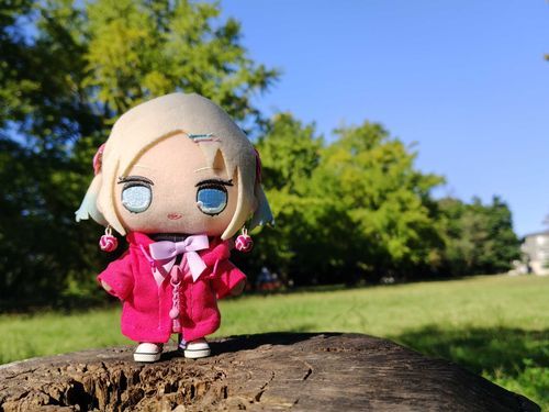 イチョウが色付くまでもう少し先かな〜？
#ぬい旅　#大沢瑠璃乃