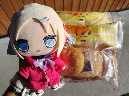 おぉ！こんなに買っても400円でお釣り来るとは(*´﹃｀*)
安くて美味しいから好き！
#ぬい旅　#大沢瑠璃乃