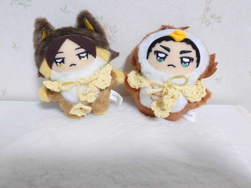 🦊🌸ちゃんが編んでくれたんだ〜
🦉どうですか？似合ってますか？
