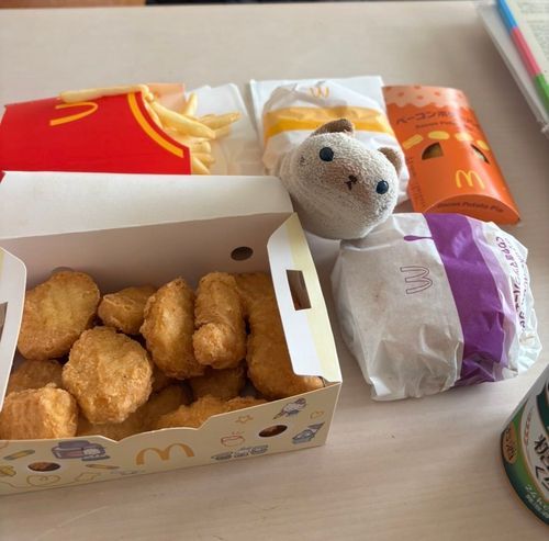 マックパーティーしましたよ(=^x^=)
ニヤアもたくさん食べました！