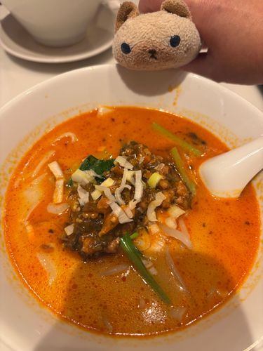 担々麺を食べましたよ(=^x^=)
辛さが控えめだったからニヤアも食べれましたよ(=^x^=)
