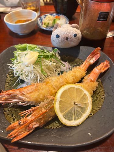 ニヤアよりも大きなエビフライでしゅ(=^x^=)
お母さんと一緒に食べましたよ🍤