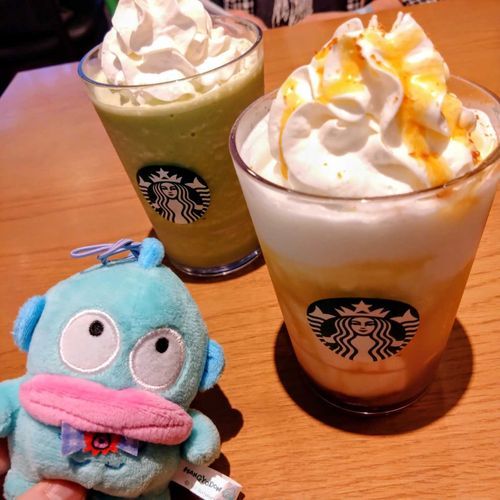 スタバの新作フラペチーノ飲んだよ🍠
おいも！おいも！
