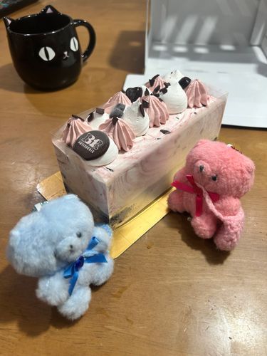 しちくん、きのう、おたんじょうびやったから、けーきたべた。