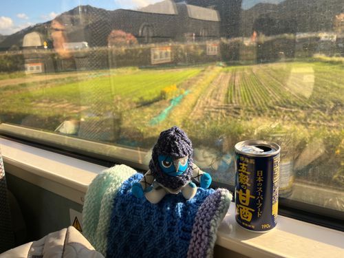 ダゲぬいちゃん初めての電車旅にワクワク💓