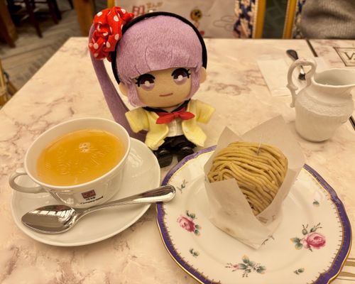 「ほっと一息。モンブランで秋を感じるね」