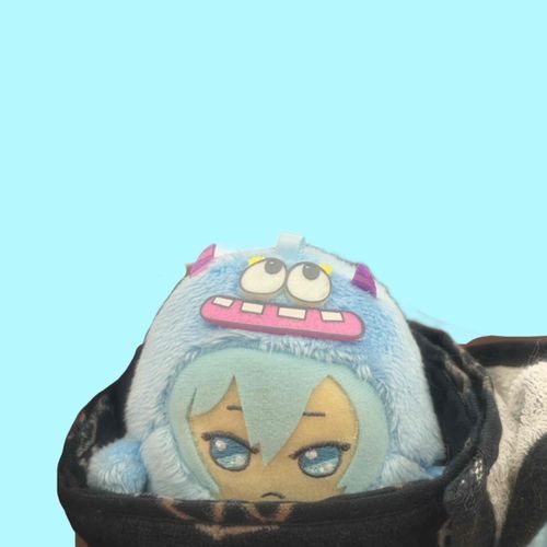 🍀︎ かいぬしが学校にいくから着いてきた。たおる巻いてくれたからぬくぬく。
おれ 、ちゃんと ぬいのふりできるもん ！