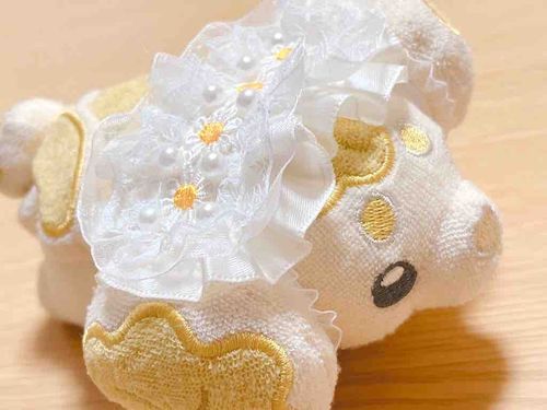 みにパピちゃんにもヘッドドレス作ったよ〜✨🥰