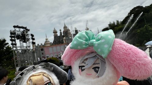 月初にハーモニーランドに行ったよ、水が出るショーを観てたら僕も濡れちゃったね