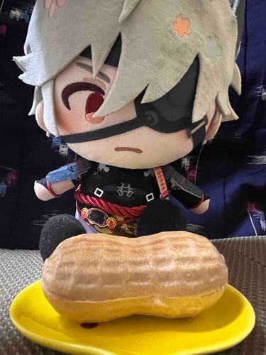 鬼丸だ。
主が会社で貰ったと最中を食べていた。
落花生の形をしているようだ。上手く作れるものだな。