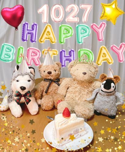 あるじ：今日はいちりんのお誕生日🎂🎉🧸
エンちゃん、ハス、ひめじ、誕生日パーティーのセッティングありがとうなあ🥰