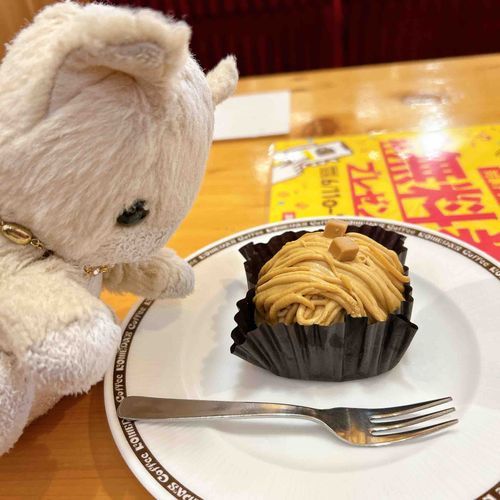 おひしゃしぶりでしゅ。
あしゃ　こめだに　いってちました。
ちゃりゃめりゅ　もんぶりゃんの　ちぇーちが　おいしかったでしゅ。
