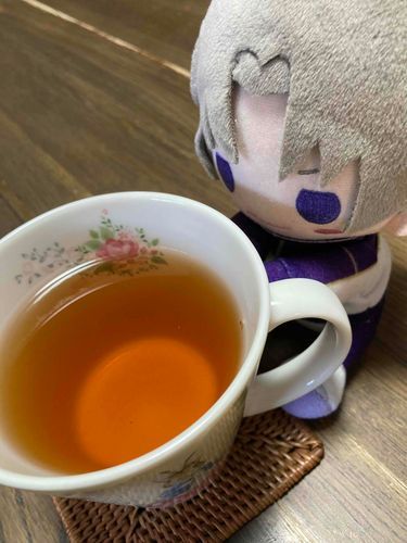 今日のおれの仕事は、茶の煮出しに最適な時間をあるじにお伝えすることだった！あるじがこのハーブティーをご試飲なされた時、ハーブティー独特のくせが感じられず、桃の香りと同時に楽しめるジャスミンの風味が気に入られ、ご購入を決められたそうだ。端末によると、この茶葉はアイスティーにするとより一層味が楽しめるらしい。あるじが飲むにふさわしいアイスティーの淹れ方を研究しておこう。