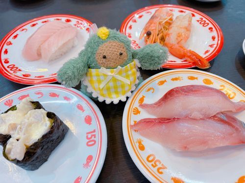 ちょっといい回転寿司に連れてきてもらったよ🍣🦖