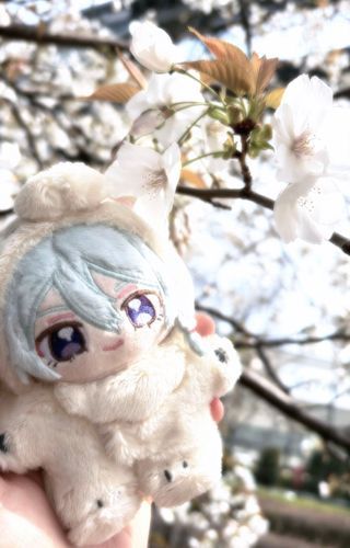桜と写真撮れた❣かわいいね