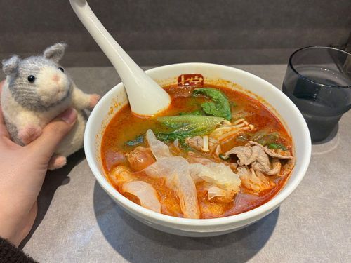 ぽてちは麻辣湯食べたヨ、ちょっと辛かったナ〜🥵