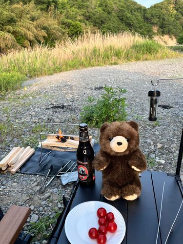 焚き火しながらビール🍺飲むよ