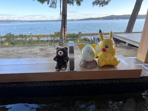 和倉温泉のポケモン足湯♨️
景色がきれいで
お湯がきもちよくて
ポケモンたちがかわいい🧸✨
