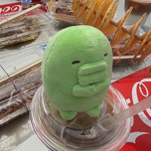 主 の 家族 と いっしょ に マルシェ に 行ってきました🎶
いろんな 作家さん の ハンドメイド作品 が たくさん で とても 楽しかった です
写真 は お昼ご飯タイム に 主 に よって カフェオレ の 上 に 乗せられた くちぱっち