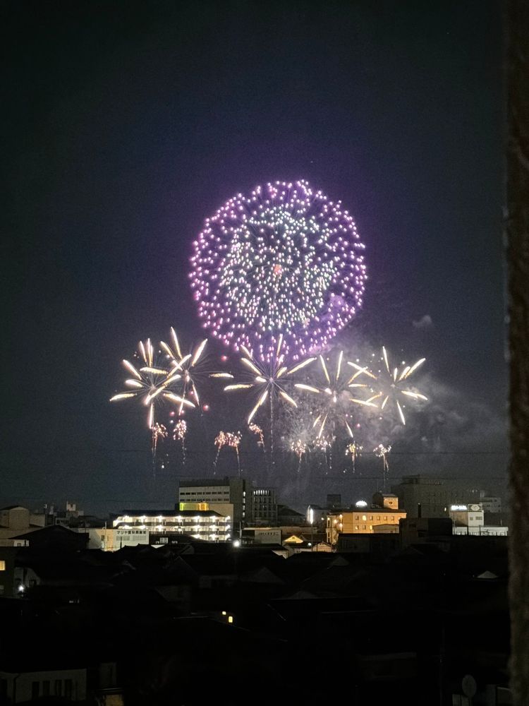 おともだちのおうちで はなびみたよ！
おっきいおと びっくりだったけど きれいだった🎇