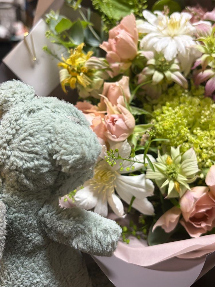 かいぬしが だいすきな おはなやさんから おはながとどいたよ💐
まいつきの たのしみなの✨

こんかいは シュバルツシルトっていう バラがはいっていたよ🌹

かわいいでしょ？💕