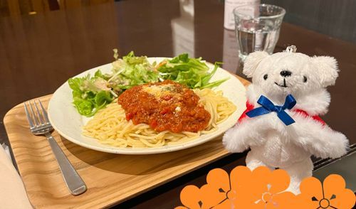 博物館のカフェでパスタも食べたよ！🍝
おいしかったね😋