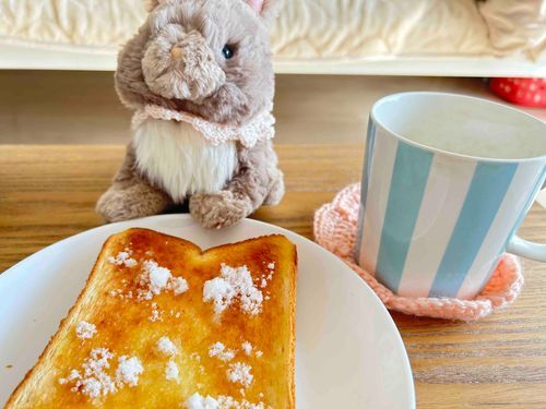 シュガーバタートーストをつくったの🫧おさとうは、たっぷり🍞