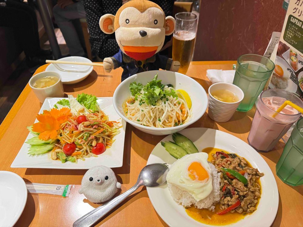BMSGフェスに行ってきたよ〜！
みんな歌が上手でもんちゃん感動しました🥹
会場行く前にタイ料理屋さんでガパオライスとトムヤムクンのまぜそば、パパイヤのサラダを食べたよ
ガパオライスもサラダもピリッと辛くてもんちゃんの好きな感じだった💖
フェス終わったあとは成城石井で肉うどんとごまプリンを買って食べたよ！どっちも10パーセント引きでラッキー！