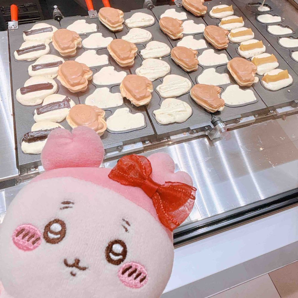 ちいかわ焼き可愛いパシね〜🩷
パシが見てたらお姉さんがニッコリしてくれたパシ！