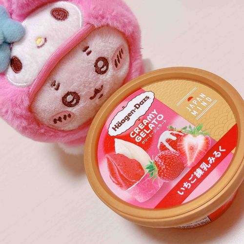 ハーゲンダッツはカタカタ派のメンダコちゃんもこればっかりはやわやわにして混ぜたほうがおいしいって言ってたパシ🍓