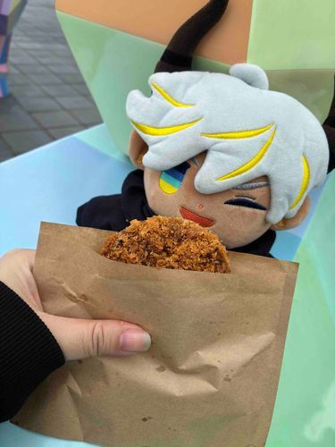 これは今日のおいしいもの！チーズメンチ！揚げたては特別な味がするよね