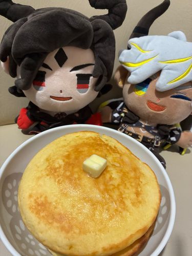 久々に食べたくなってパンケーキ焼いた！🥞結構うまく焼けた気がする！
次はおかずパンケーキにしてもいいね！