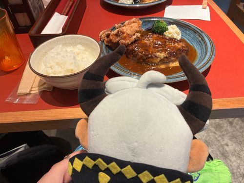 昨日今日とイベントで東京に来て友達と美味しいもの食べたよ！これは昨日のハンバーグ！