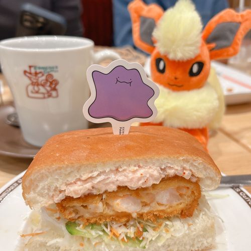 すべりこみセーフ！
メタモンの明太エビカツサンド🦐