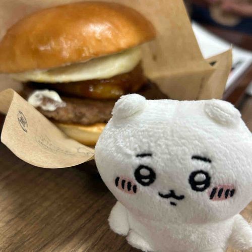 お餅入りの月見バーガーを食べたよ！
