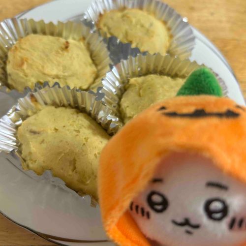 ぶかぶかのかぼちゃ帽子とスイートポテト