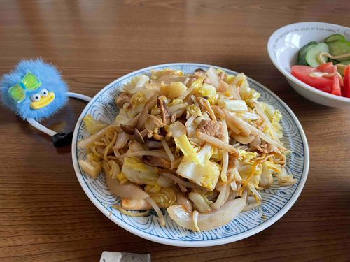 焼きそば作って食べたよ。