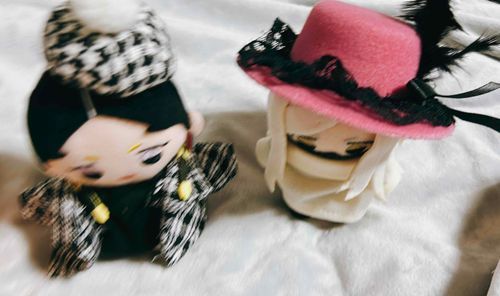 今日は新しいお洋服をいっぱい買ってもらいましたよ。
ヤツは、オレの帽子を「孔雀みたいだし、たょぬいに似合うと思って買ったんだよ」と言います。
全く、こんな派手な帽子どこで身につけるんだか。
しかし、まあ。気に入っていないとは言っていません。