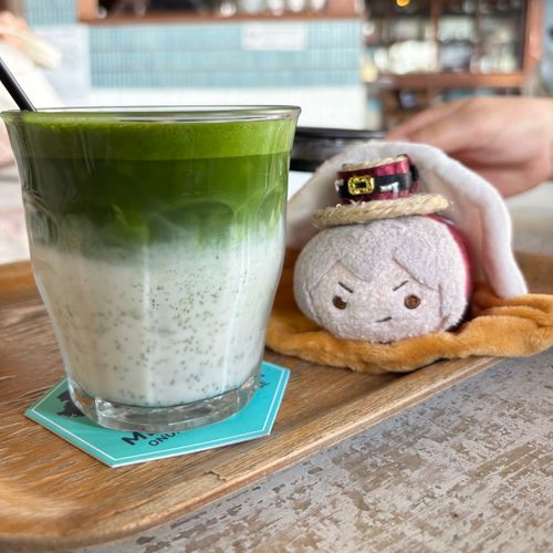 抹茶ラテと🫳さんだよ