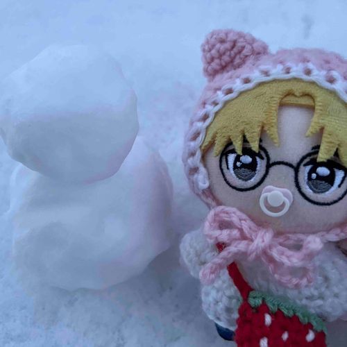 雪がたくさん降ったね！雪だるまさんと初めまして。
これからいろんな季節を一緒に過ごそうね ♩