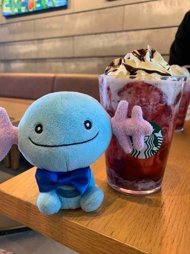 いちごフラペチーノだよ！！！チョコも入れたやつ！おいしかったよ！！