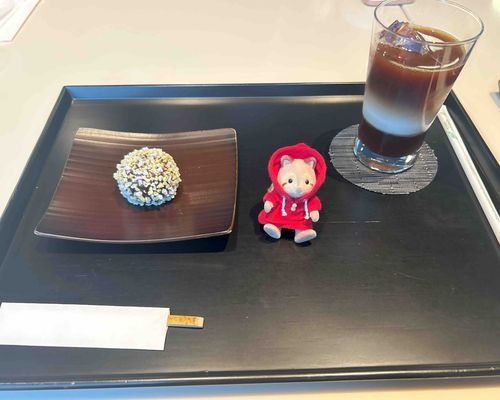 おひさしぶり！

あんこが入ったカフェオレなの！
あと素敵な生菓子✨
おいしかった〜

[ろけっと]