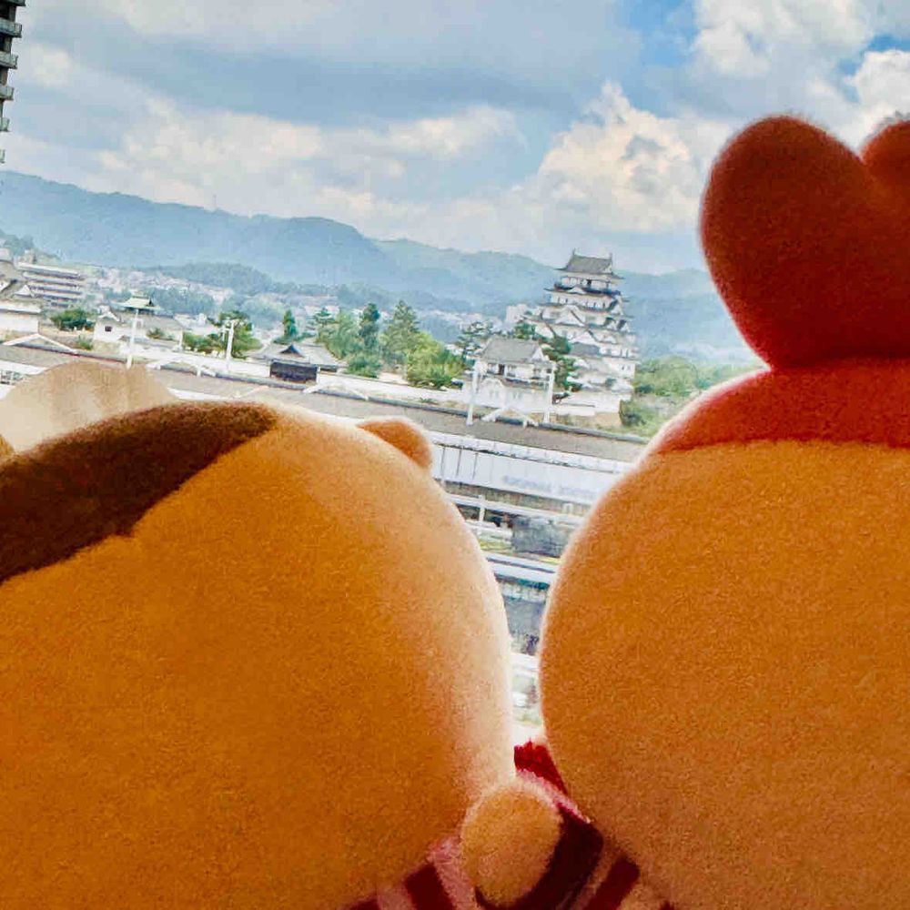 お昼ご飯だよ🥟この席からはなんと！！築城400年オーバーのお城が見えるんだ！！！