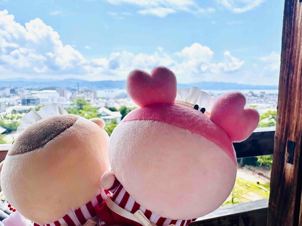 松江城！天守閣は風が気持ちいいね！