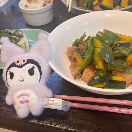 かぼちゃと揚げ物