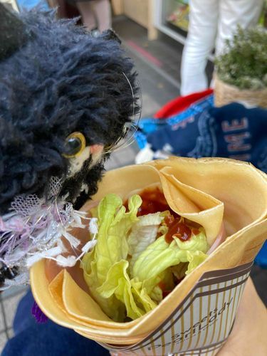 お友達のずぼんです！クレープを食べたよ〜おいし