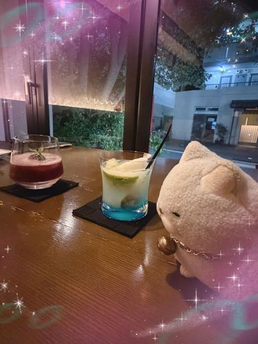 そしてまたちょっと前、にゃんと初bar体験したにゃ🍸✨
理想にゃ雰囲気でお料理まで絶品でたまげたにゃー🩵