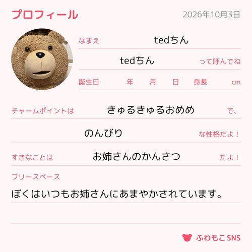 ぼくのプロフィールです。