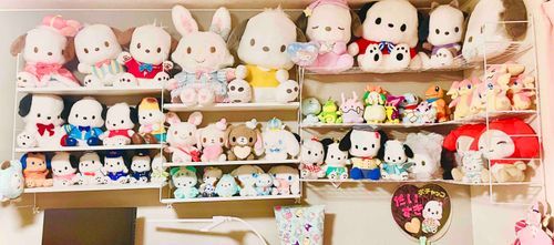 みんな大集合〜！！✨お引越ししてから、ようやくおうちが完成しました🏠
押しピンで固定しているから、賃貸でもだいじょうぶ、だよね……？🥹

この事情はみんなよくわかっていないようです🤫